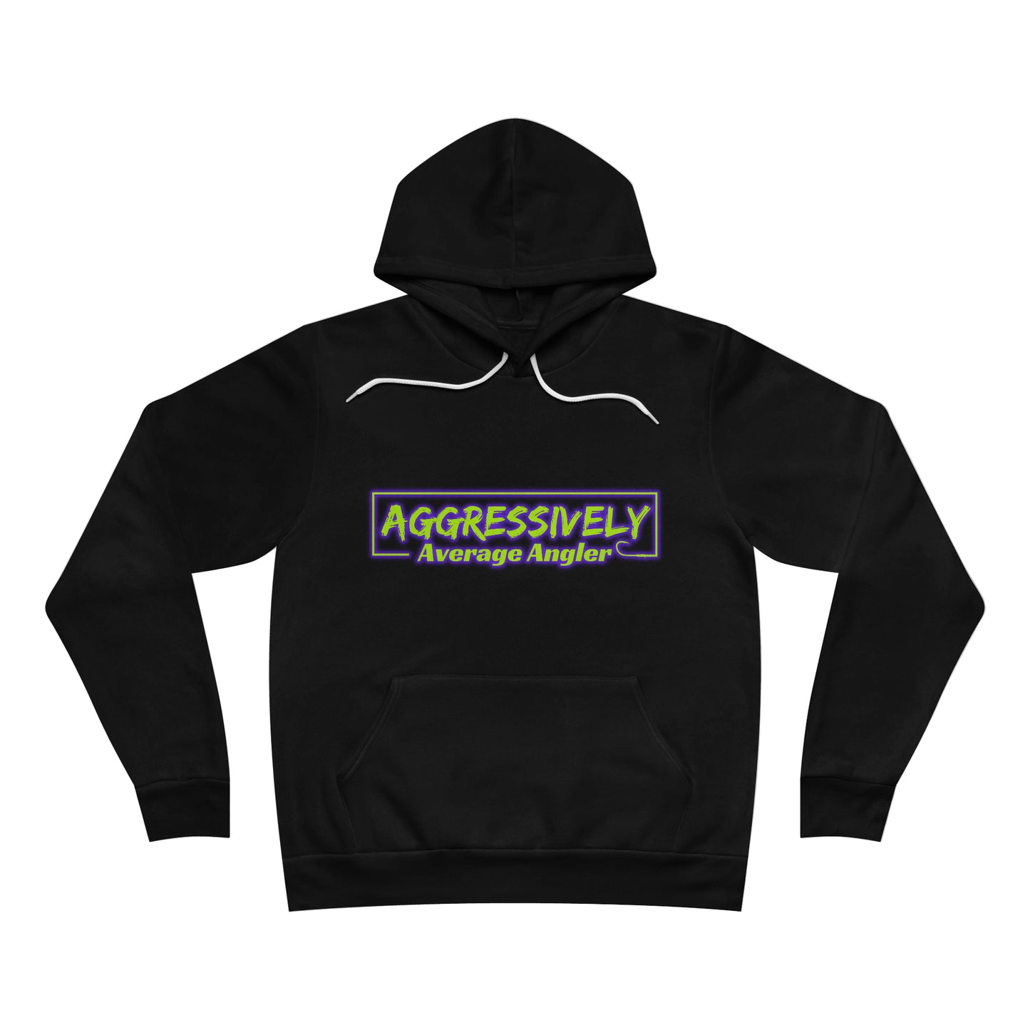 Aggressively Average Angler Purple/Chartreuse Fleece Pullover Hoodie