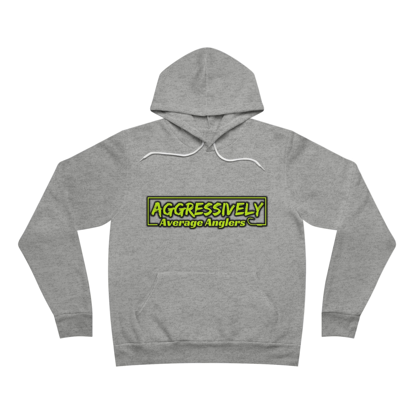 Aggressively Average Anglers Chartreuse Fleece Pullover Hoodie