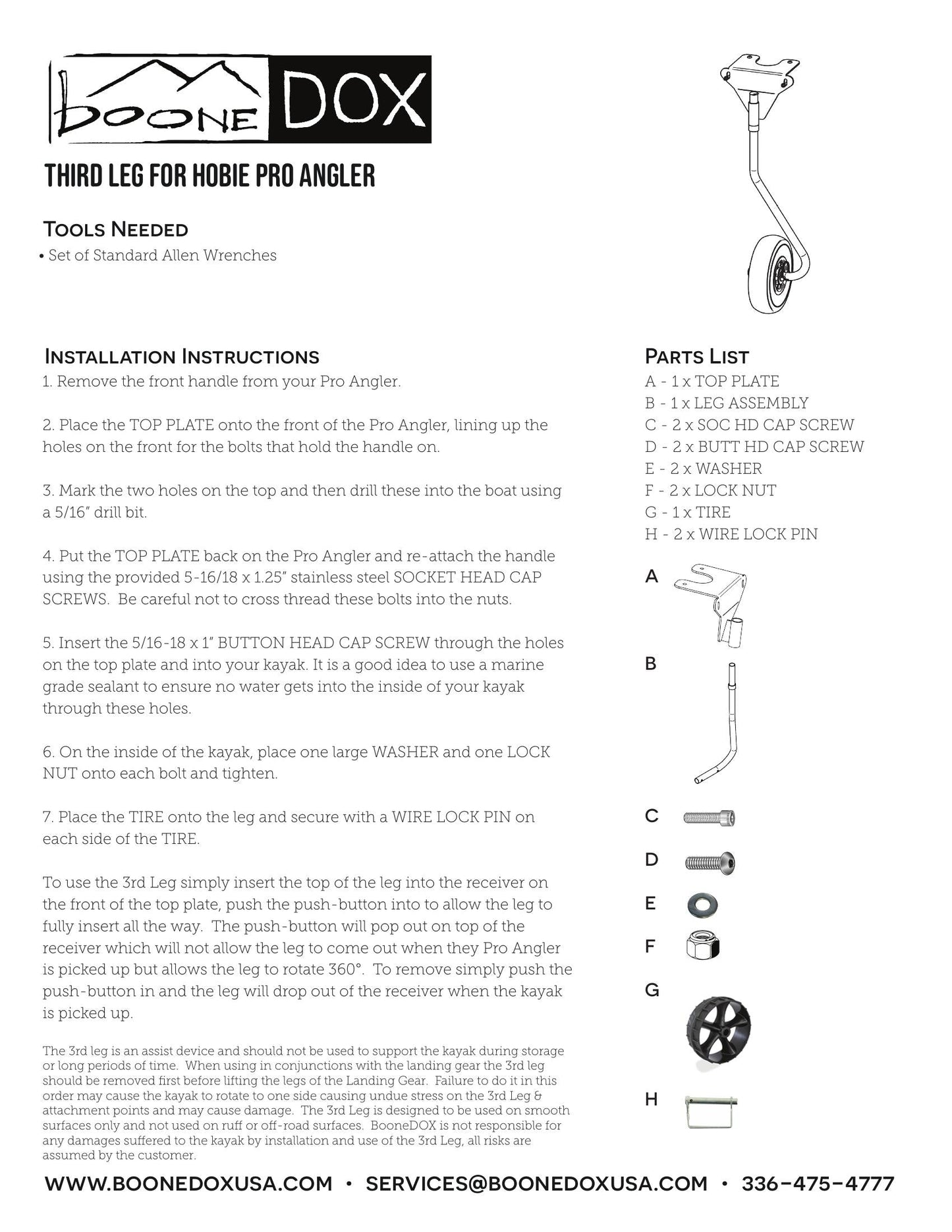 Third Leg for Hobie® Pro Angler